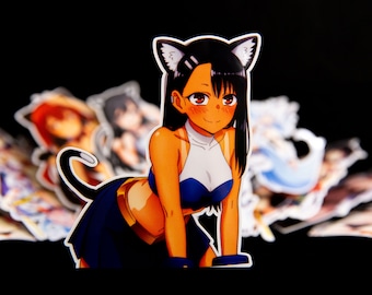 Nagatoro Hayase Ijiranaide Nagatoro-san Sexy Neko Catgirl Waifu Anime Stickers or Magnets