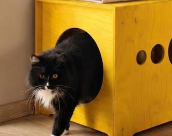 Sitbench - Modern Litter Box Cover Bench: Baltic Birch Cat House Furniture