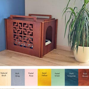 【のん】ティピ型ペットハウス ・ペット用木製トイレカバー Amazon | SUPER DEAL 猫トイレカバー 大型 木製 猫 トイレ 隠す