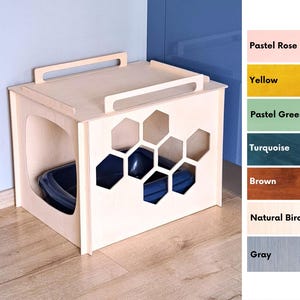 Modern Plywood Cat Litter Box Cover: Decorative Pet Furniture