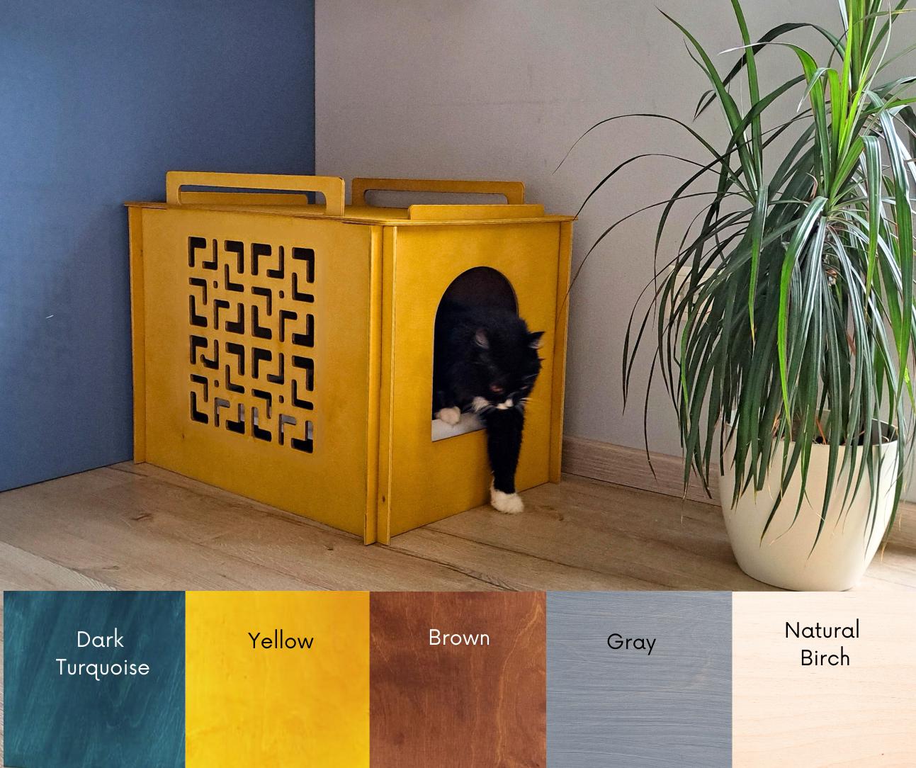 Cat Litter Box Cover, Wooden Pet Litter Cabinet, Stylish Animal Furniture -  Etsy