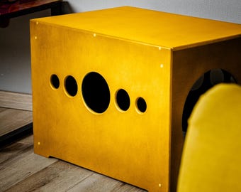 Sitbench, Cat Litter Box Bench: Modern Wooden Pet Furniture