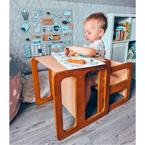 Montessori Cube Chair & Table Set: Baltic Birch Playroom Furniture