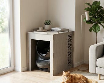 Elegancka pokrywa kuwety dla kota ze sklejki: Litter Robot 4, 3 i EVO