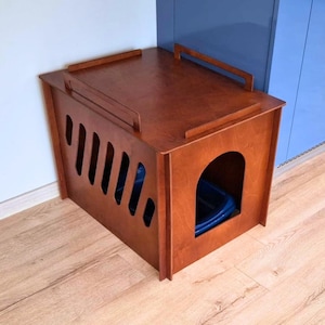 Litter cover for cats, wooden pet litter box cabinet, stylish animal furniture