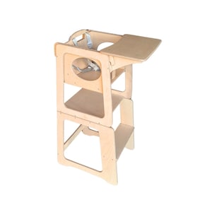 3-in-1 Montessori Kitchen Tower: High Chair, Step Stool & Desk