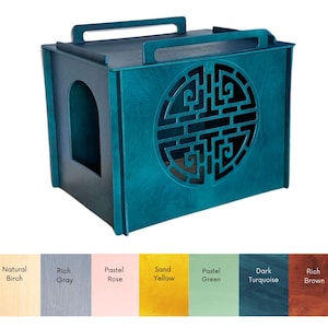 Modern Plywood Cat Litter Box Enclosure: Stylish Pet Furniture