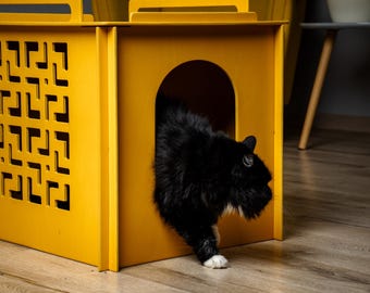 Hidden Cat Litter Box, Wooden Litter Box Enclosure
