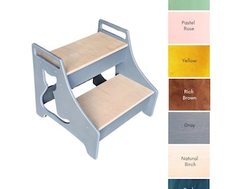 Plywood Kids Step Stool: Montessori Helper Tower for Toddlers & Adults