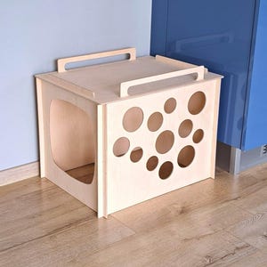 Modern Plywood Cat Litter Box Cover: Decorative Pet Hideaway