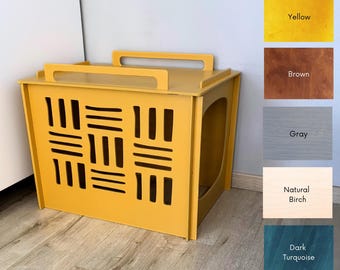Modern Plywood Cat Litter Box Cover: Decorative Pet Furniture