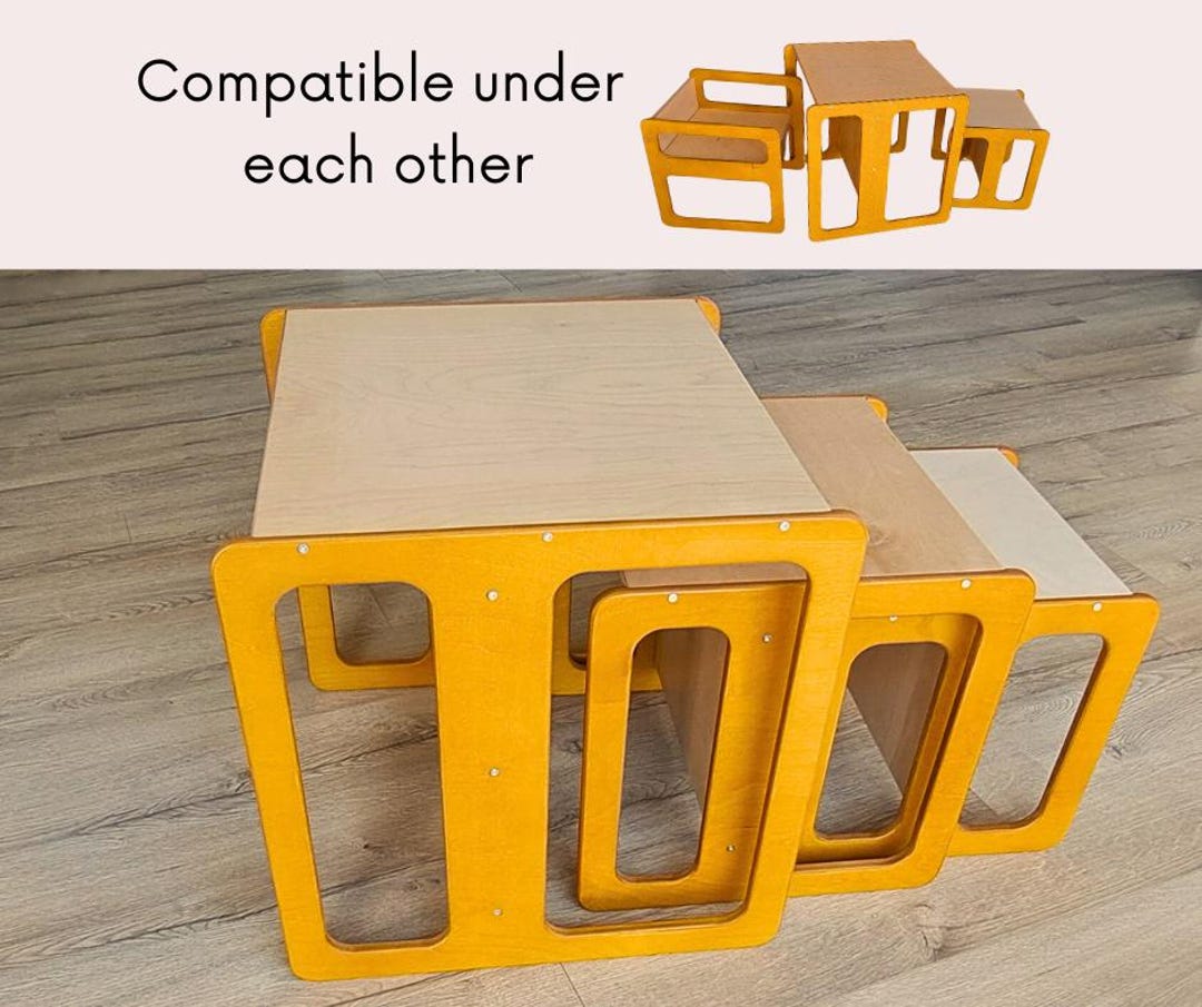 Montessori Toddler Table and Chair: Baltic Birch Multifunctional ...