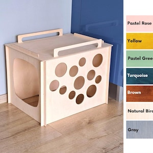 Modern Plywood Cat Litter Box Cover: Decorative Pet Furniture