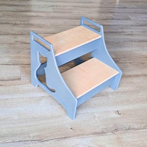 Elegant Wooden 2-Step Stool: Kitchen & Bathroom Helper