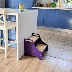 Two-Step Wooden Step Stool: Kitchen & Bathroom Aid