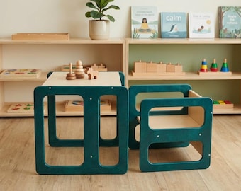 Montessoribord och stol: Baltic Birch barnmöbler