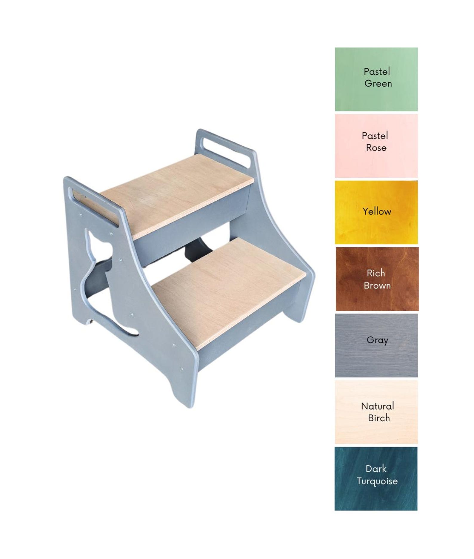 Help Step Stool Step Stool for Adults, Toddlers, Wooden Step Stool, Two Steps, Use in ...