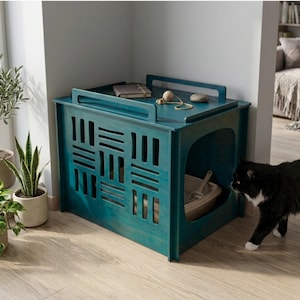 Elegant modern kattlåda i plywood: Elegant husdjursgård