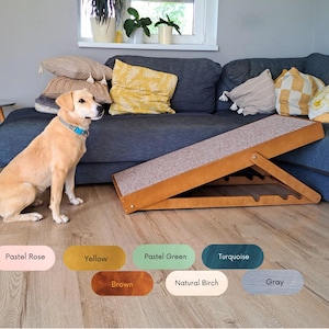Foldable pet ramp, portable dog stairs, wooden cat steps