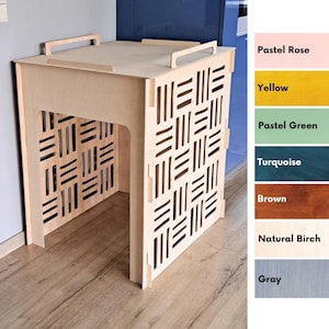 Plywood Cat Litter Box Cover: Modern Pet Furniture for Litter-Robot & Neakasa M1