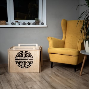 Modern Plywood Cat Litter Box Cover: Stylish Pet Hideaway