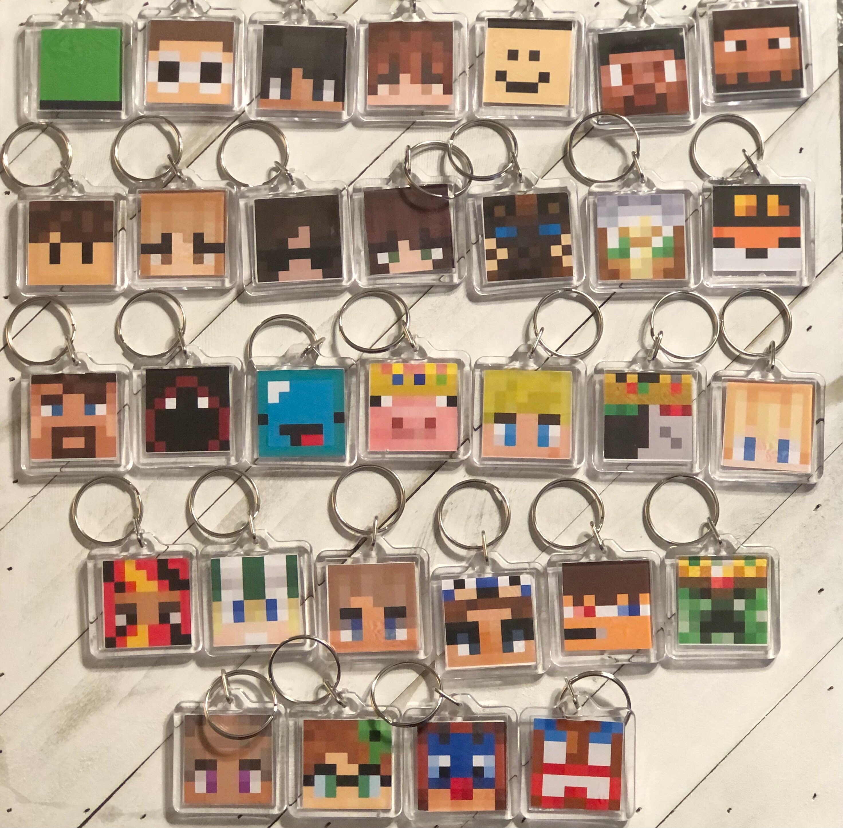 Sapnap Minecraft Skin Perler Bead Keychain Minecraft 