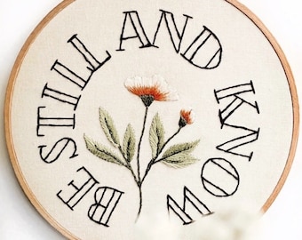 Flower Beginner Embroidery Pattern Christian Hand Embroidery PDF Bible HandEmbroidery Design Floral Stitching Pattern Beginner Embroidery