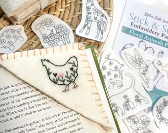 Stick and Stitch Animals Embroidery Designs Washaway Embroidery Stabilizer Floral Animal Stick n Stitch Embroidery Kit Animal Designs