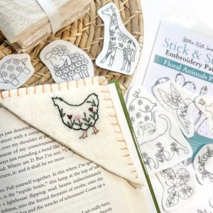 Stick and Stitch Animals Embroidery Designs Washaway Embroidery Stabilizer Floral Animal Stick n Stitch Embroidery Kit Animal Designs