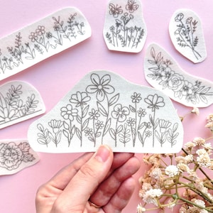 Stick and Stitch Hand Embroidery Stabilizer Pack Wildflower Designs Washaway Embroidery Floral Stick Stitch HandEmbroidery Flower Patterns