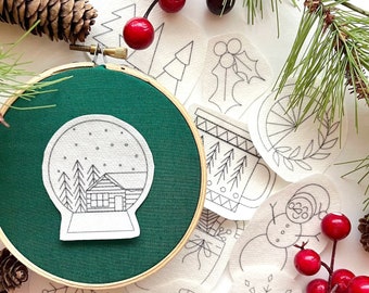 Christmas Stick and Stitch Embroidery Designs Sulky Peel Stick Stitch Transfer Christmas Embroidery Pattern Washaway Clothing Embroidery Kit
