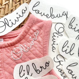 Custom Name Stick and Stitch Template, Word Pattern Transfer Patch, Embroidery Kit, Peel and Stick Embroidery Pattern, DIY Personalized Gift