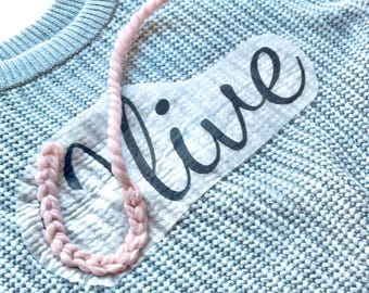 Name Stick and Stitch Embroidery, Embroidery Kit Sweater, Personalized Name Sweater, Kids Embroidery Name, DIY Clothes Embroidery Transfer