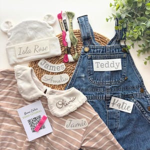 Custom Name Stick and Stitch Pattern, Embroidery Personalized Kids Clothing Patches, Peel and Stick, Water Soluble Paper, DIY Customize Gift image 6