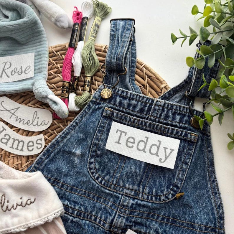 Custom Name Stick and Stitch Pattern, Embroidery Personalized Kids Clothing Patches, Peel and Stick, Water Soluble Paper, DIY Customize Gift image 7