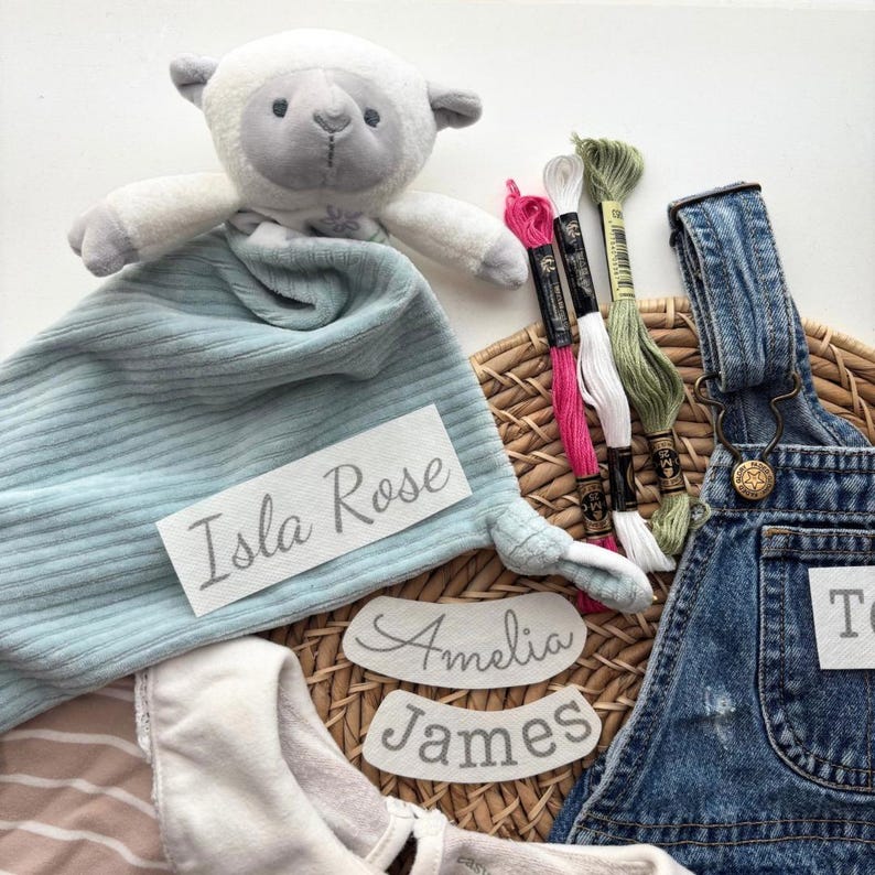 Custom Name Stick and Stitch Pattern, Embroidery Personalized Kids Clothing Patches, Peel and Stick, Water Soluble Paper, DIY Customize Gift image 10