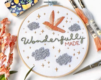 Embroidery Pattern Christian Instant Download Art PDF Pattern Embroidery Stitch Guide DMC Thread Color Codes Embroidery Digital Download