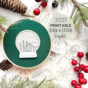 Printable Stick and Stitch Embroidery Designs Christmas Sewing Patterns Download Stick n Stitch Print Sheet Cozy Embroidery Christmas Gifts