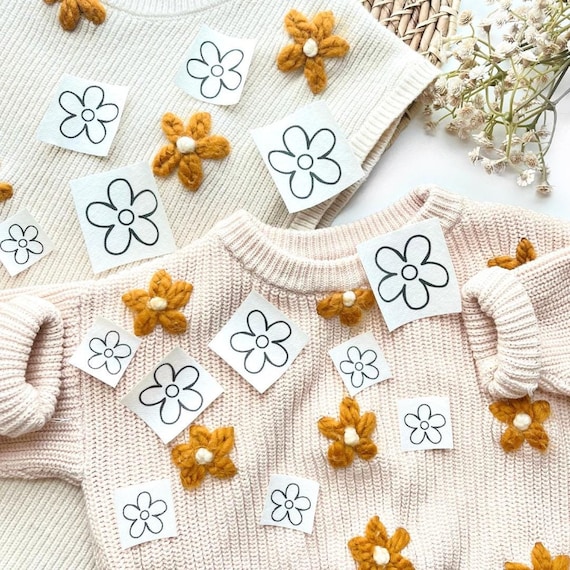 Pull Femme Broderie Floral Hiver - Taille Unique - Tricot Polyester - Neuf Avec étiquettes - Style Mignon