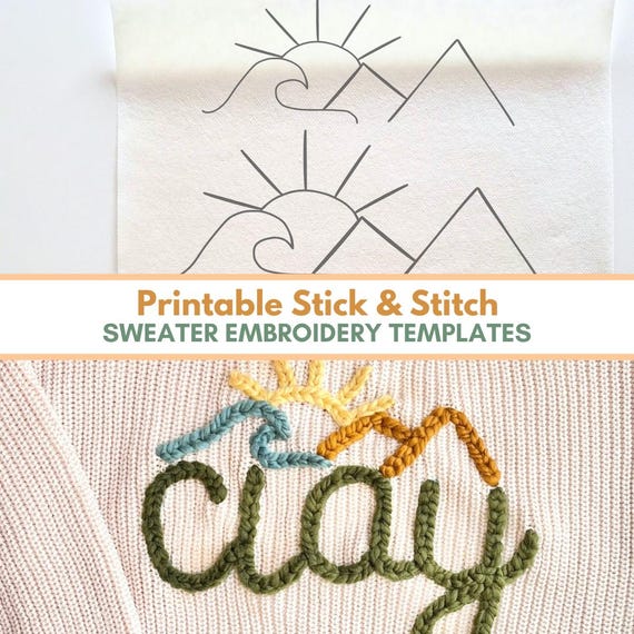 Boys DIY Embroidered Sweater Printable Pattern, Stick and Stitch Embroidery Designs, Baby Boy Designs Embroidery, Boys DIY Sweater Designs