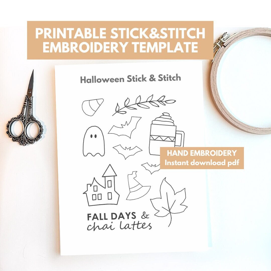 Printable Stick and Stitch Embroidery Patterns Download Halloween Printable Stick and Stitch Embroidery Patterns Download Halloween