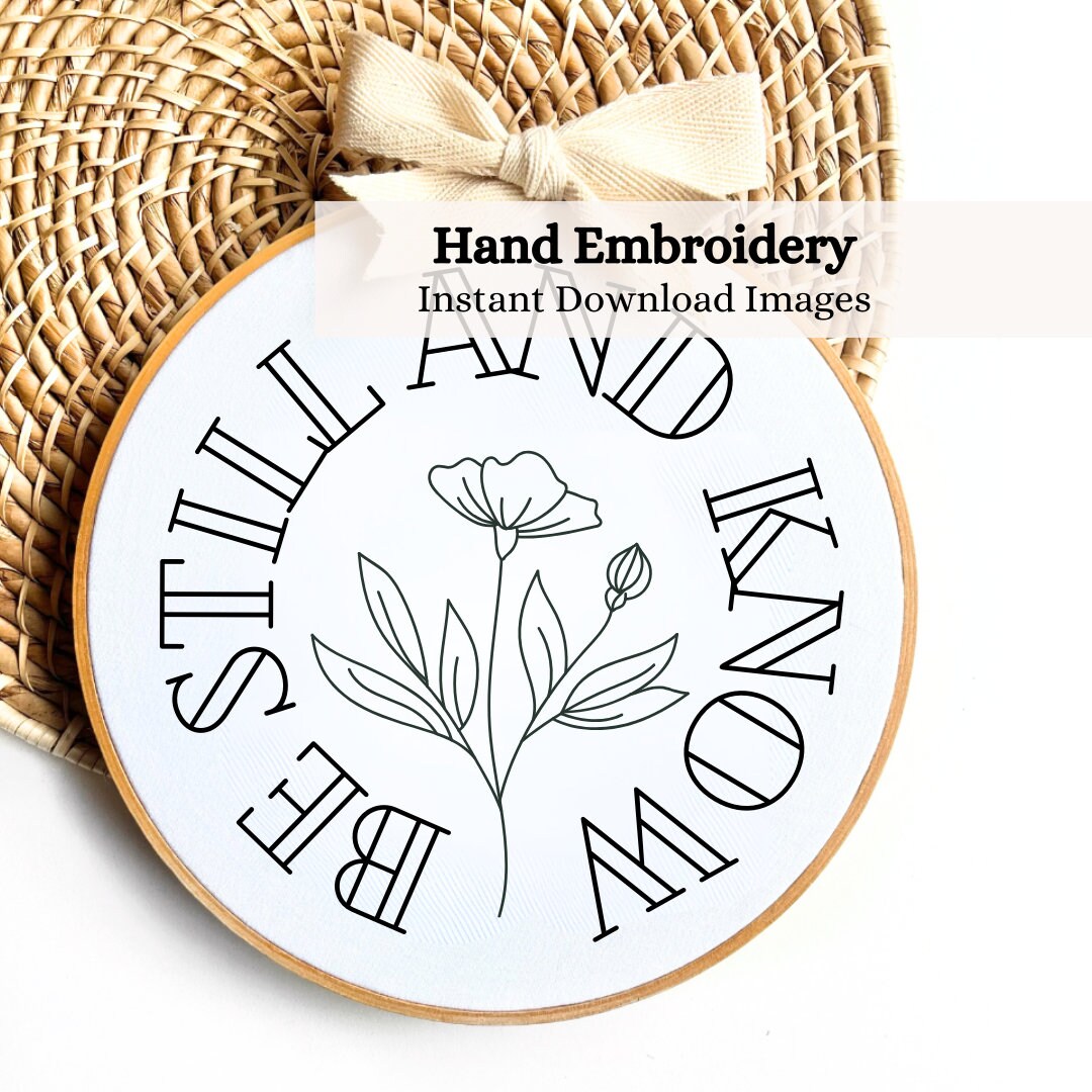 Christian Embroidery Design, Floral Embroidery Hoop, Christian Hand ...