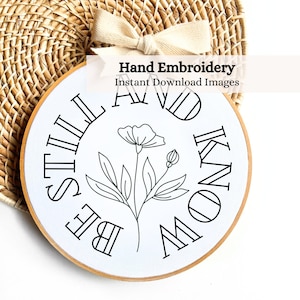 Christian Embroidery Design, Floral Embroidery Hoop, Christian Hand Embroidery Templates, Hand Embroidery , Bible Verse Embroidery PDF