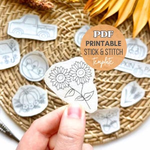 Printable Stick and Stitch Embroidery Patterns Download Fall Sewing Pattern Download Stick and Stitch Print Sheet Embroidery Images