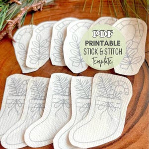 Printable Stick and Stitch Embroidery Designs Christmas Sewing Patterns Download Stick n Stitch Print Sheet Stocking Embroidery Christmas