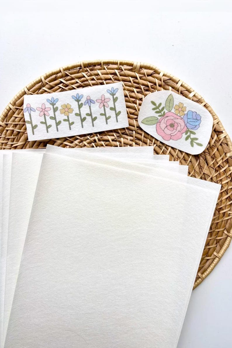 Sulky Fabri Solvy Printable Stabilizer, Stick and Stitch Paper, Embroidery Transfer Patches, Water-Soluble Fabric Stabilizer Sheets image 6