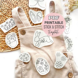 Easter Printable Stick and Stitch Embroidery Designs Easter Stick and Stitch Cute HandEmbroidery Stick and Stitch Spring Embroidery Floral