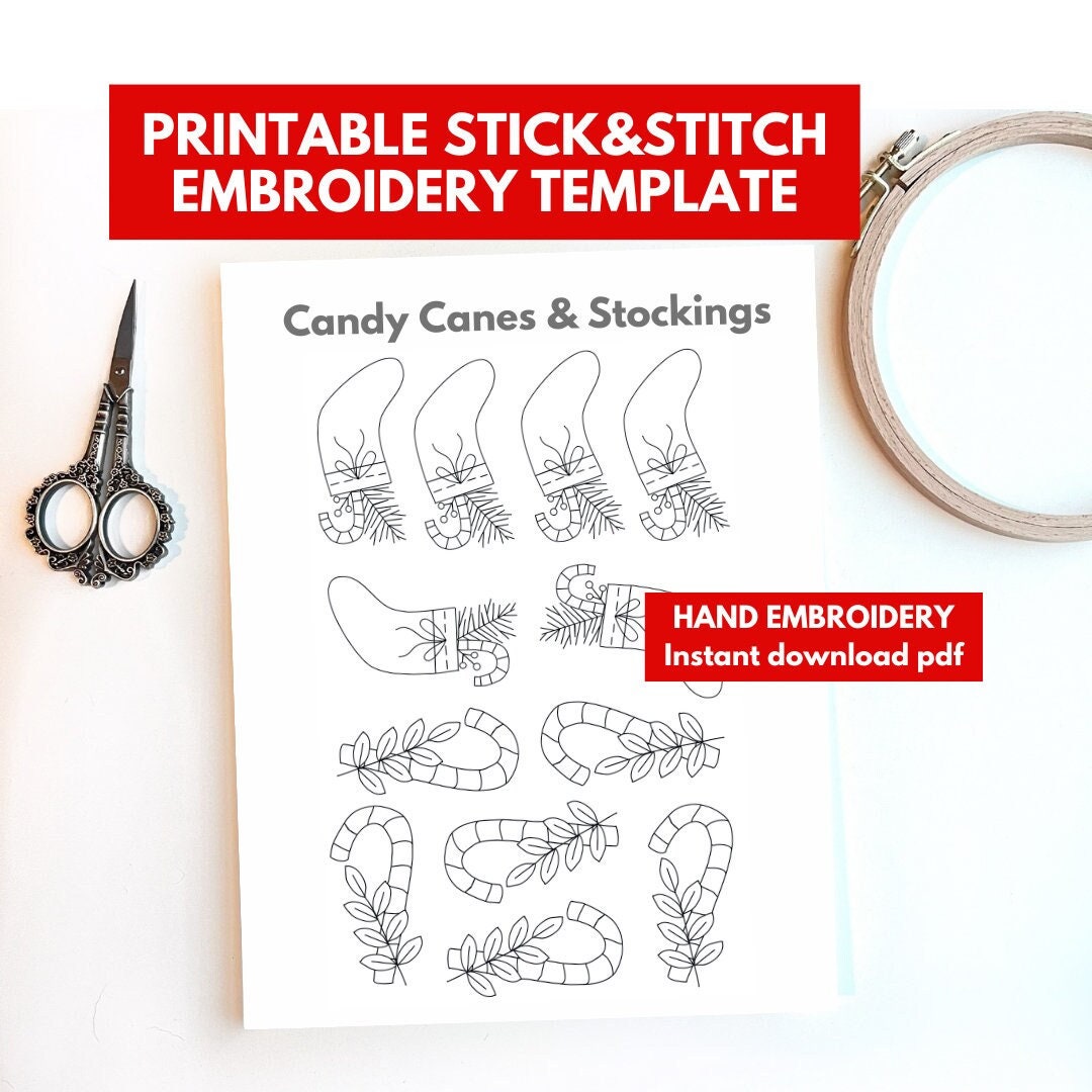 Printable Stick and Stitch Embroidery Designs Christmas Sewing Patterns Download Stick N Stitch ...