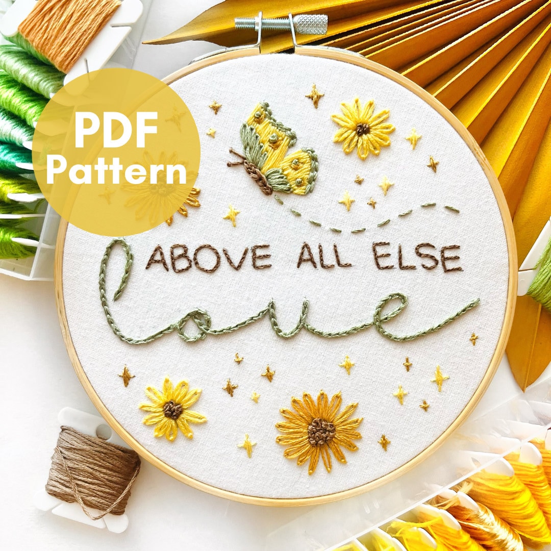Embroidery Pattern Guide Love Instant Download Art PDF Pattern Etsy