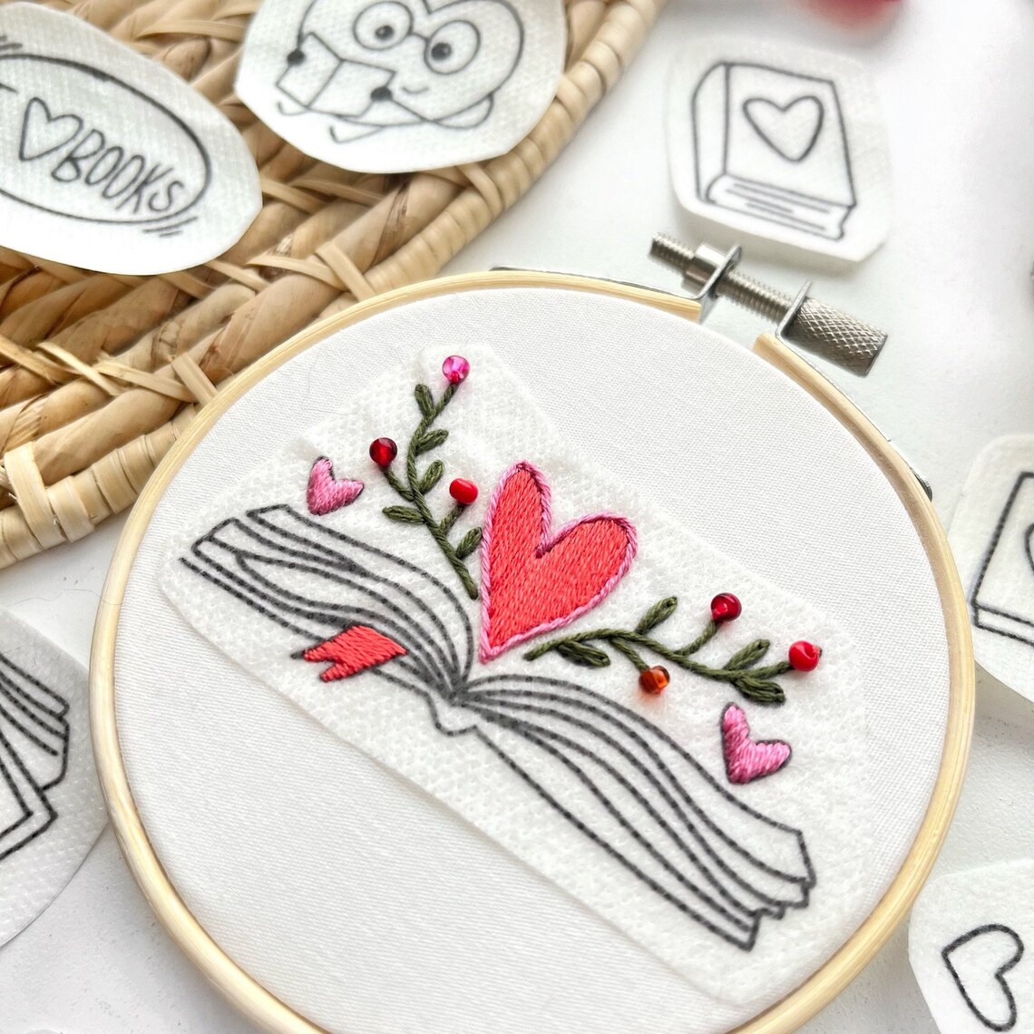 Bookish Embroidery Patterns Valentines Stick and Stitch Handembroidery ...